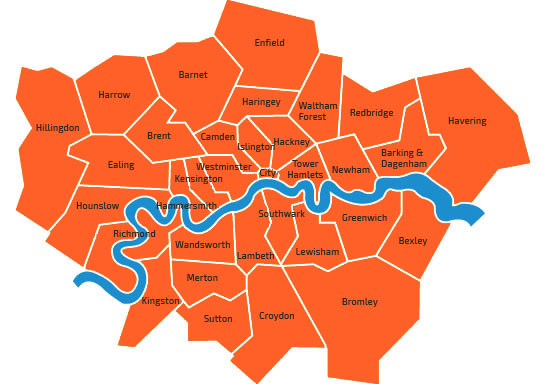 London 24 hour Pest Control-Map
